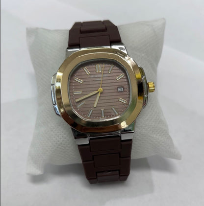 ⚜️🕰️Reloj Estilo Patek Correa de Goma – Calidad Premium 1,1🕰️⚜️